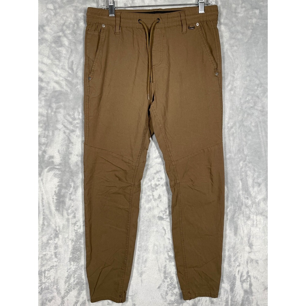 Projek Raw Mens Brown Stretch Jogger Pants Slim Fit Articulated Knee Small